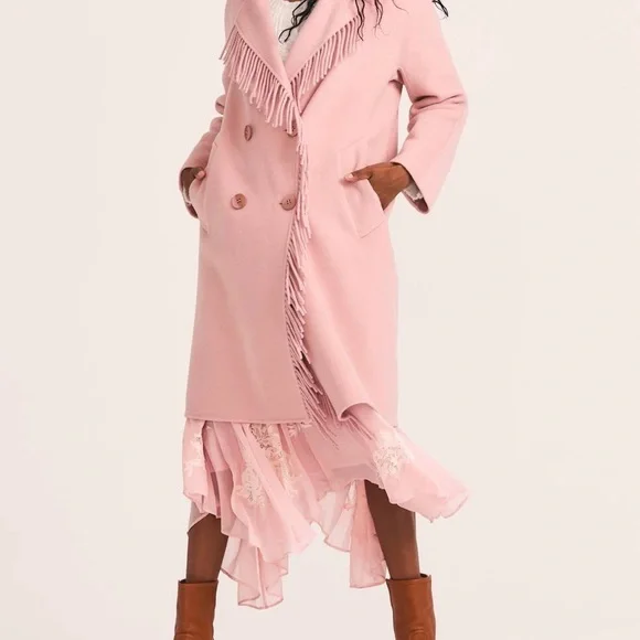 NWT LoveShackFancy beautiful knee-length, 100% cashmere coat - Picture 2 of 9